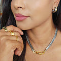 CHUNKY CHAIN-LINK TWO TONE NECKLACE