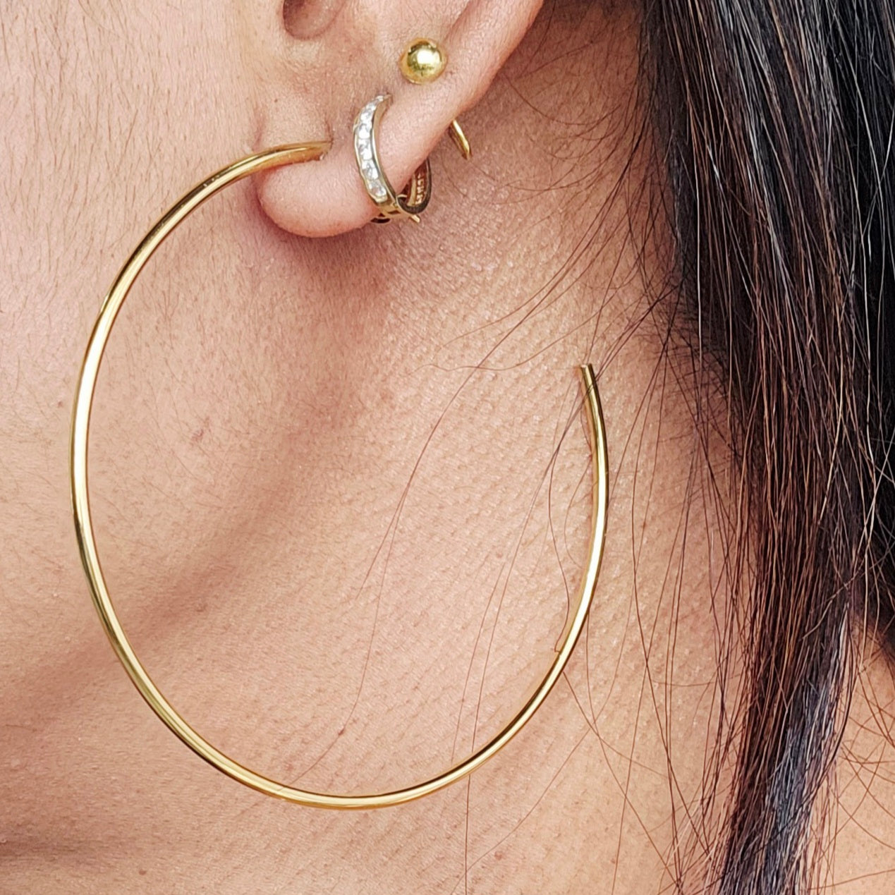 RHEA THIN GOLD HOOP