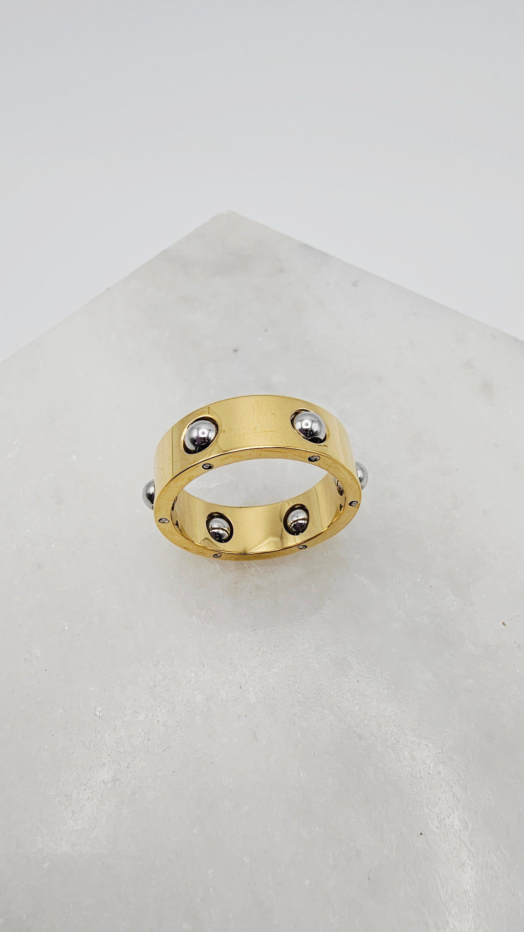 WILLOW TWO TONED STATEMENT RING WATER RESISTANT