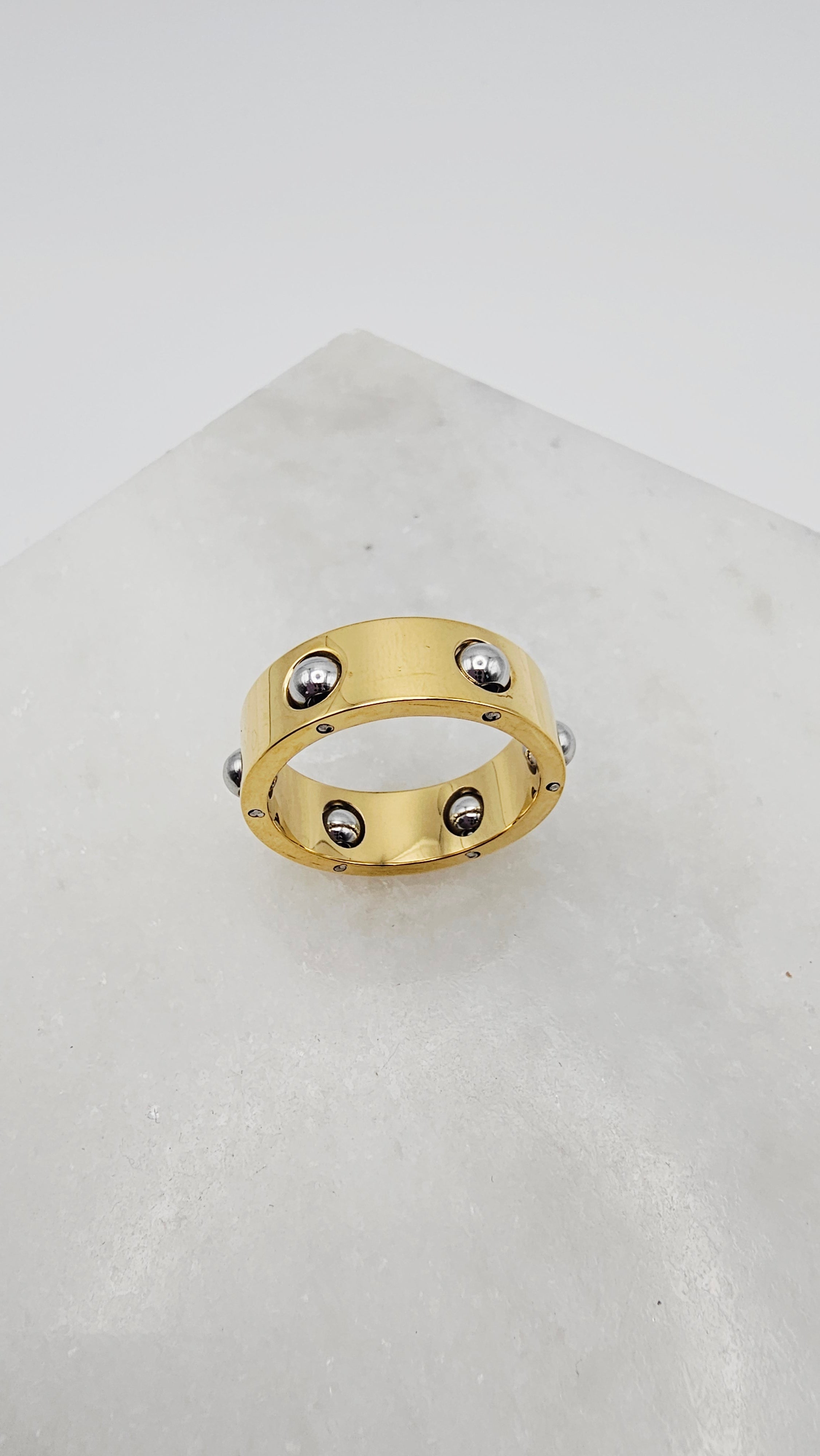 WILLOW TWO TONED STATEMENT RING WATER RESISTANT
