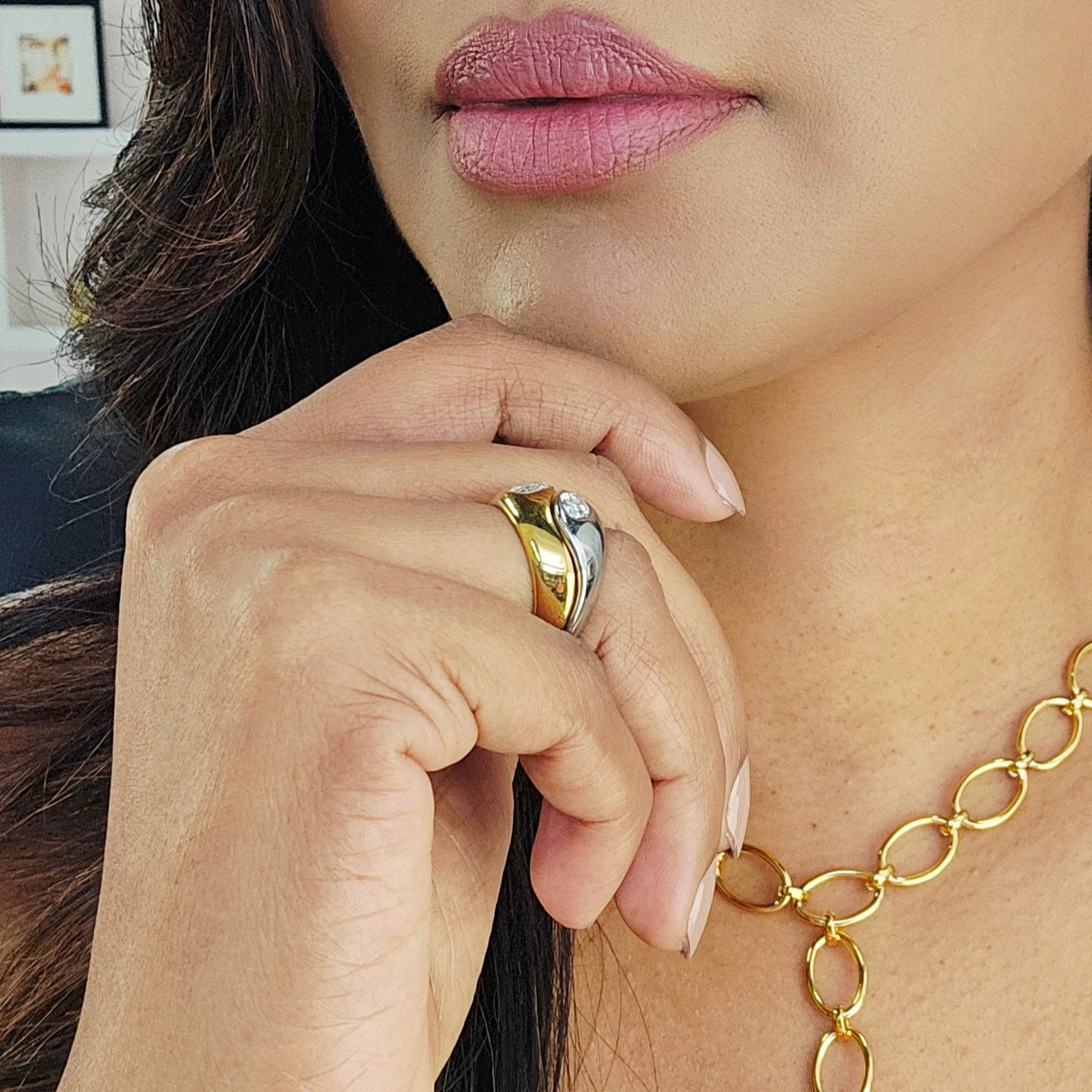 EMME TWO TONED DELICATE RING WATER RESISTANT