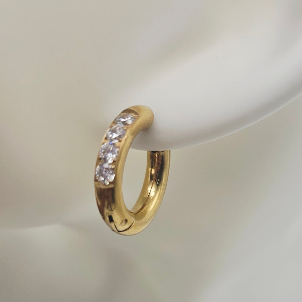 ARIA BLING HOOP EARRINGS GOLD EVERYDAY WEAR
