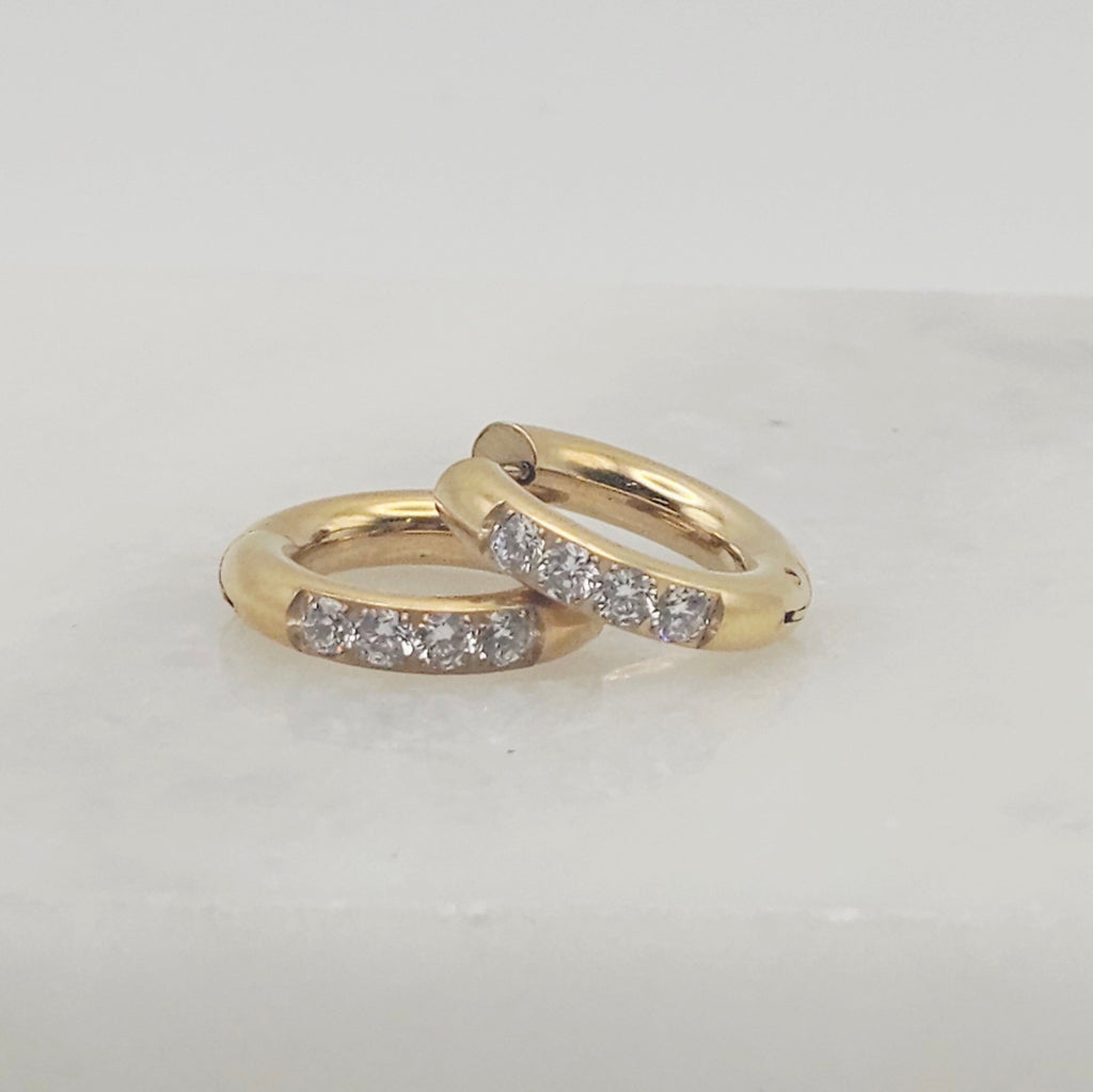 ARIA BLING HOOP EARRINGS GOLD EVERYDAY WEAR