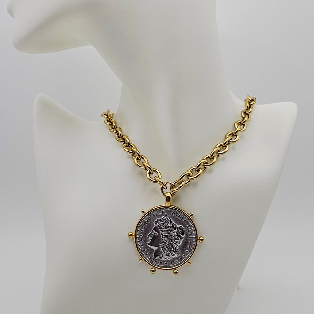 COIN TWO TONED NECKLACE