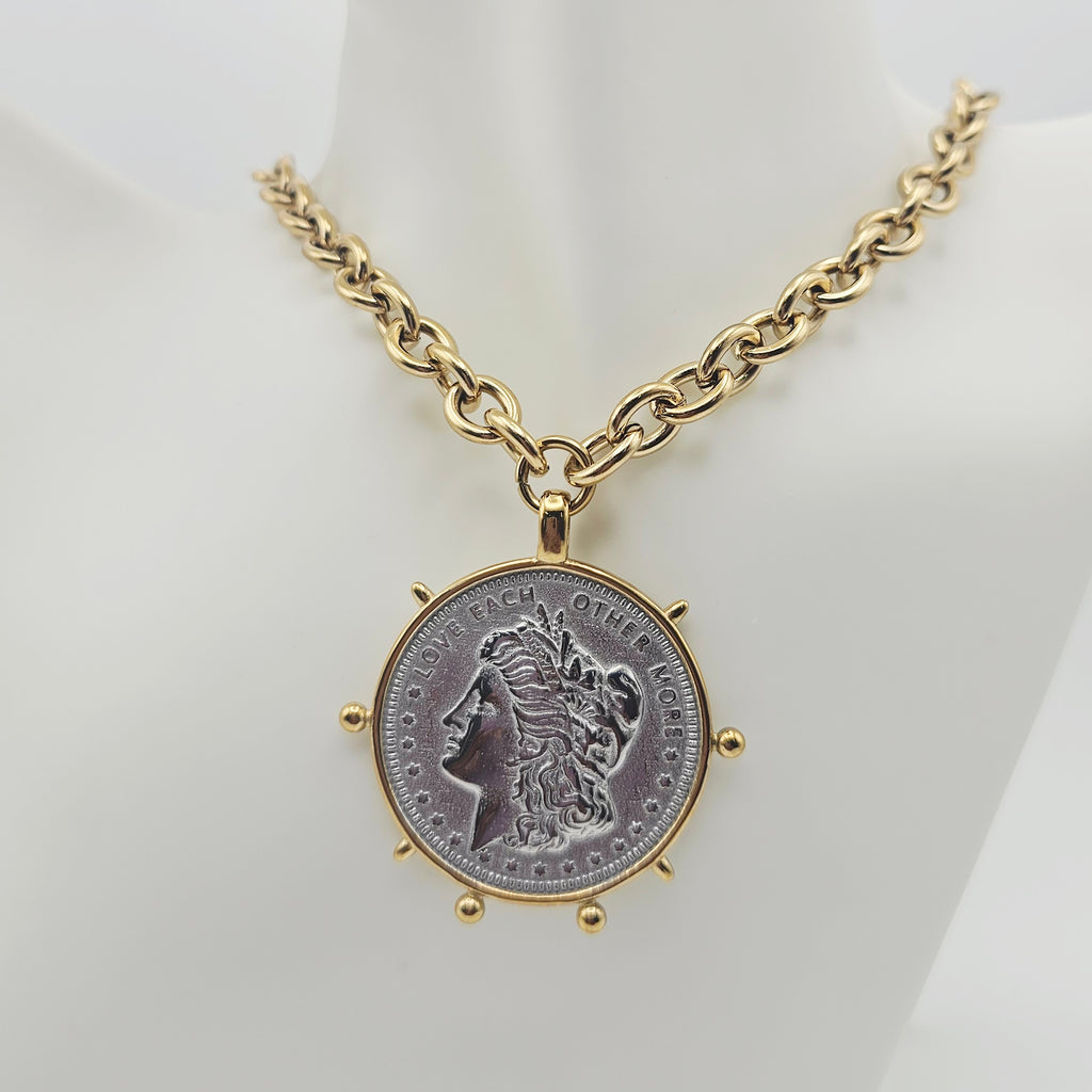 COIN TWO TONED NECKLACE