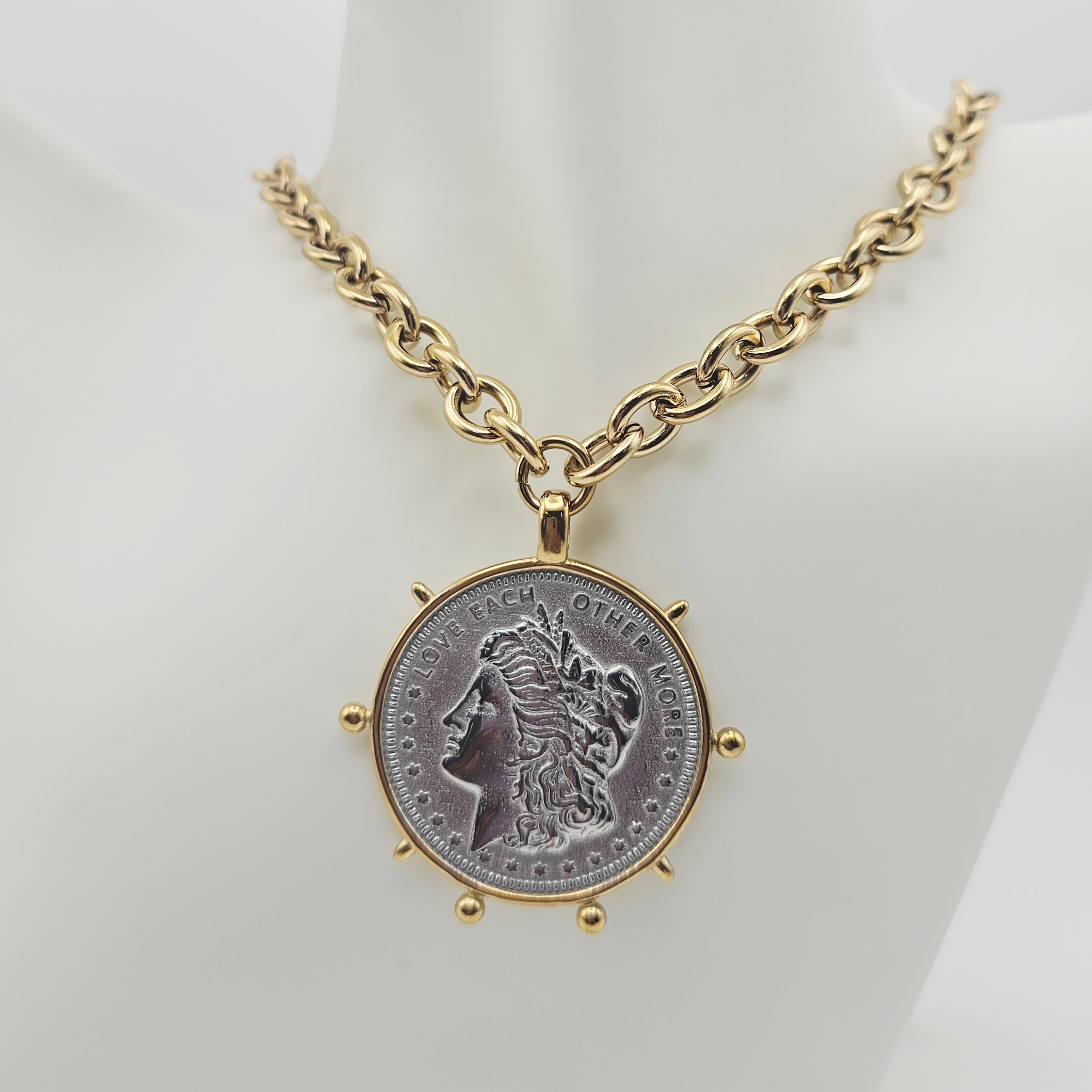 COIN TWO TONED NECKLACE
