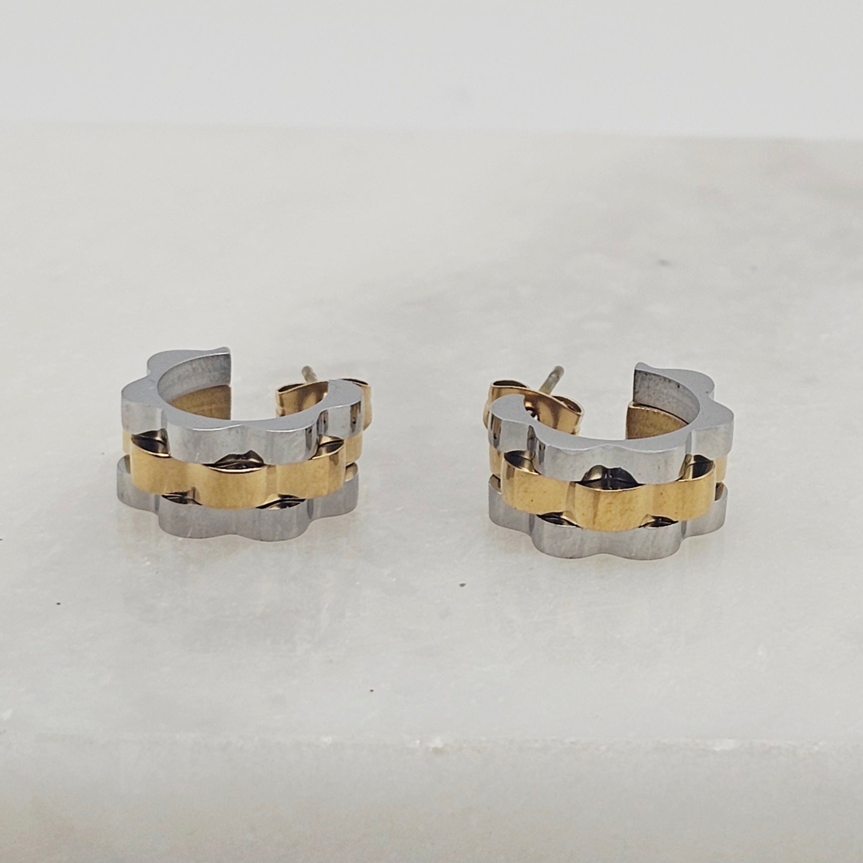 KAIA ROLLY WATCH EARRINGS TWO TONED