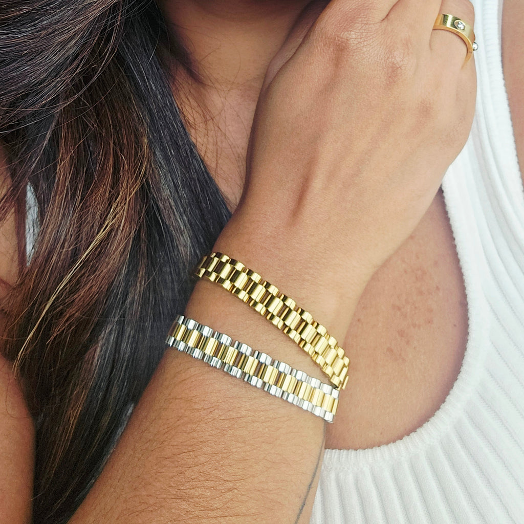 TWO TONED TIMELESS WATCH BRACELET