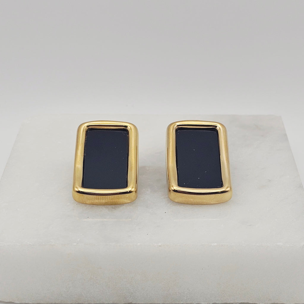 BROOKE EARRING CLASSIC GOLD AND BLACK