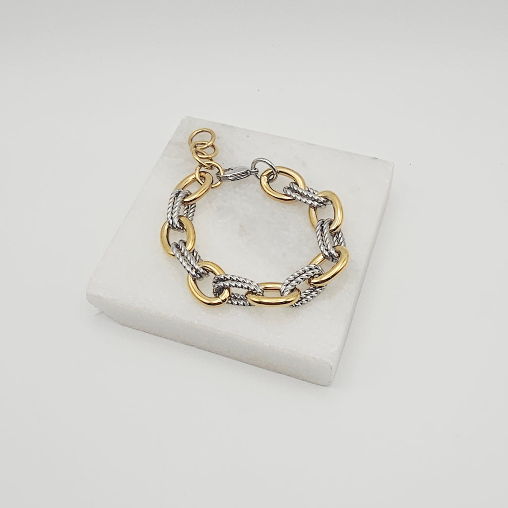MARGO BOLD STATEMENT TWO TONED BRACELET