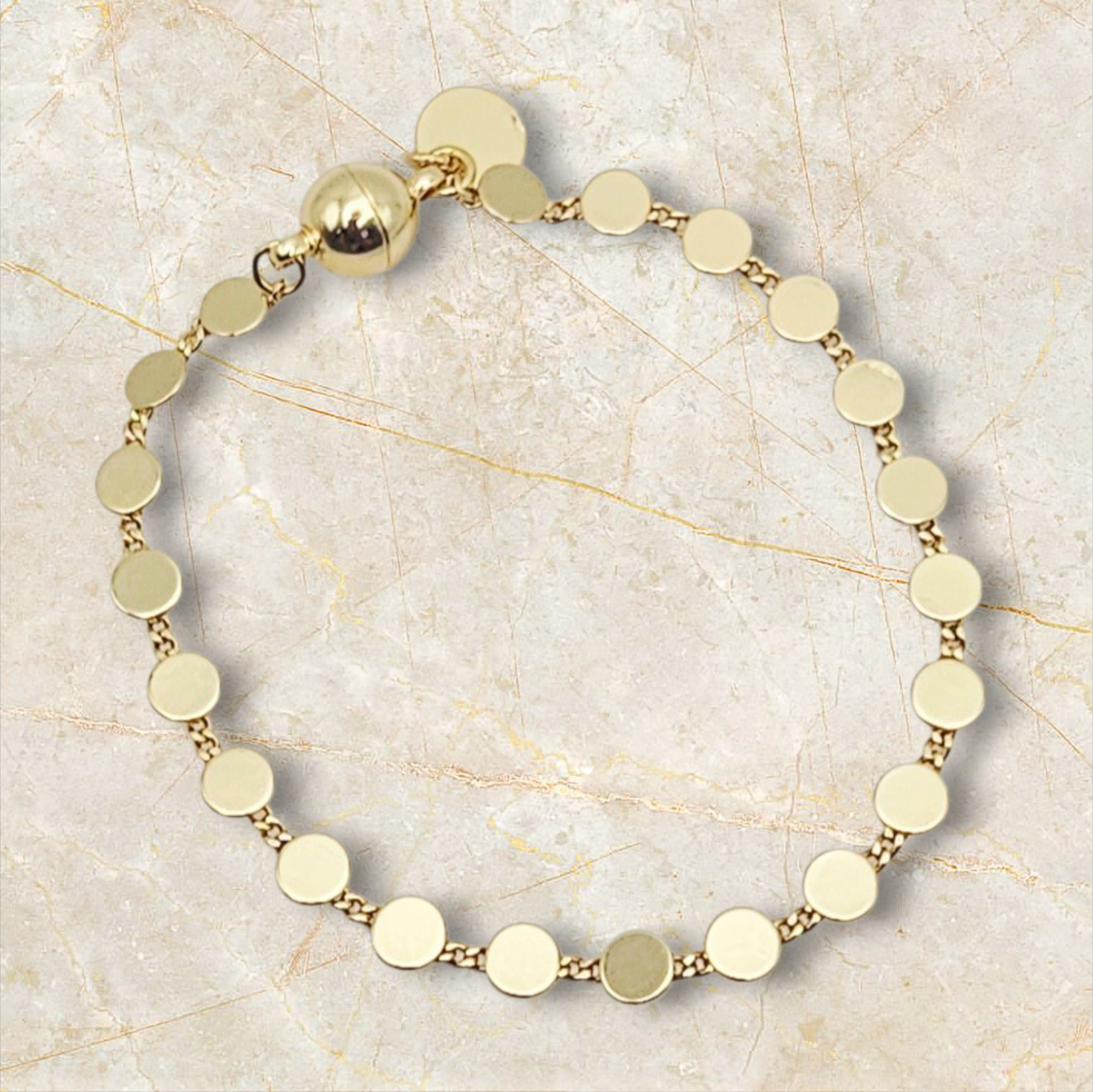 BLAKE DOT GOLD CHAIN BRACELET MAGNETIC EVERYDAY JEWELRY