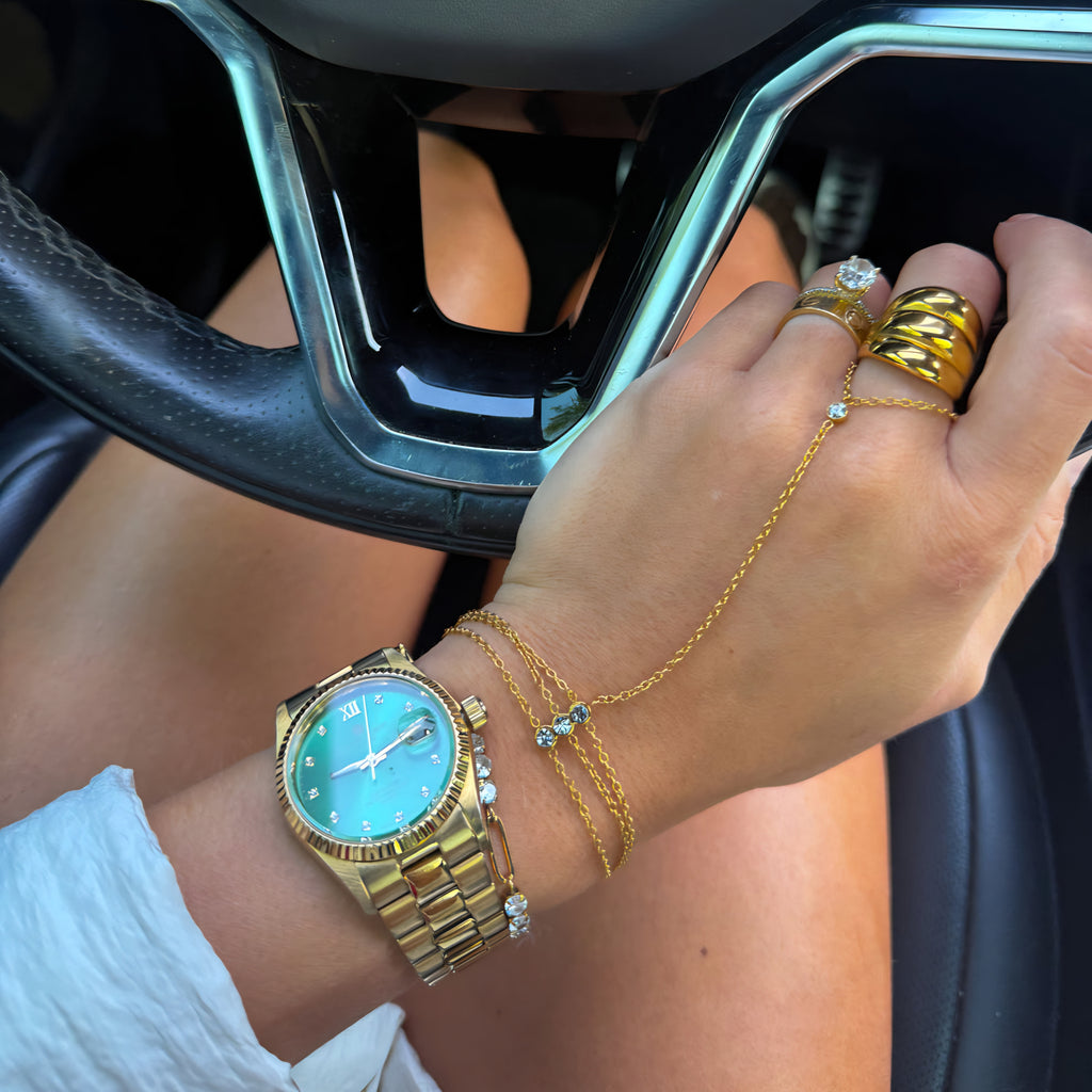 3 LAYER HAND CHAIN GOLD WATER RESISTANT
