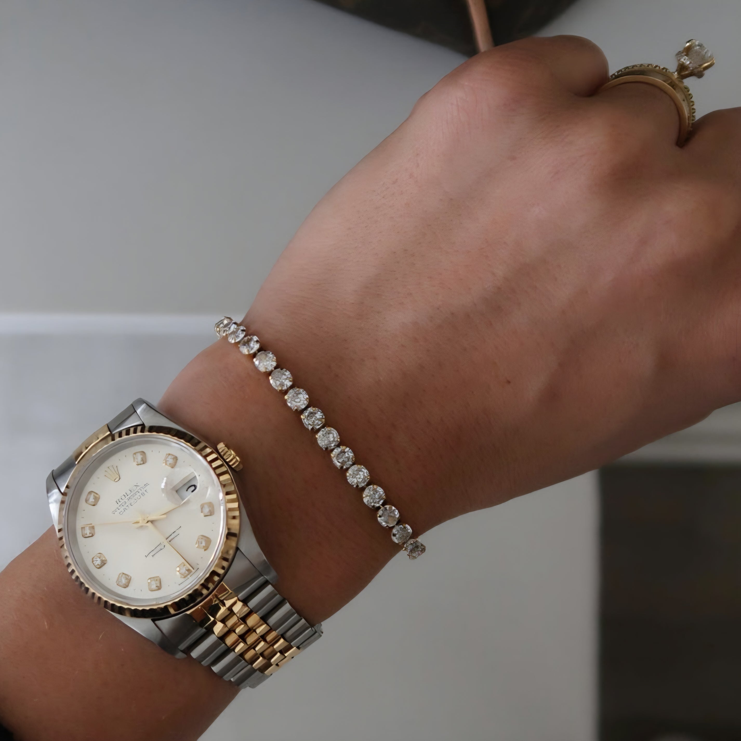 ELLA DIAMOND TENNIS BRACELET GOLD WATER RESISTANT