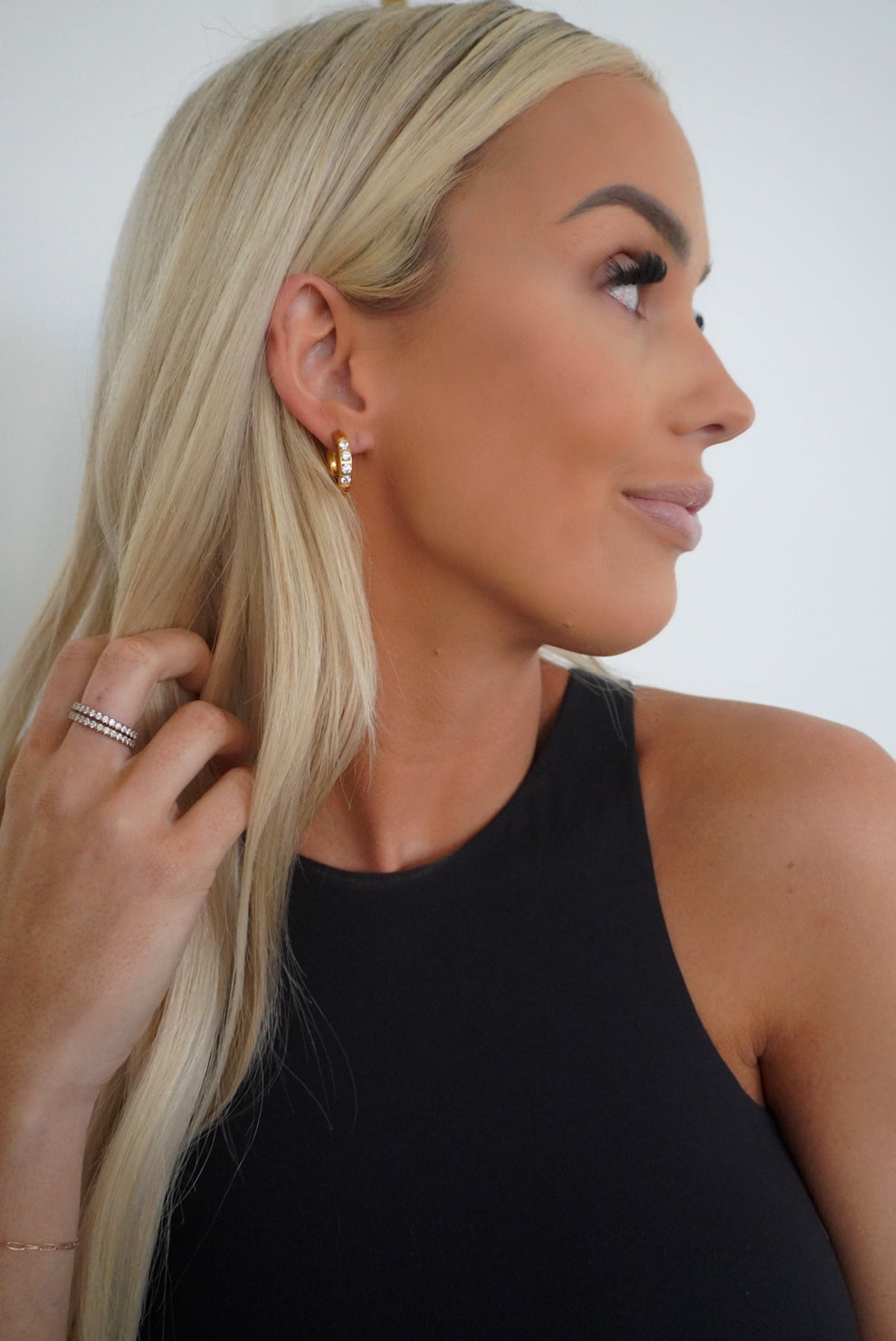 ARIA BLING HOOP EARRINGS GOLD EVERYDAY WEAR