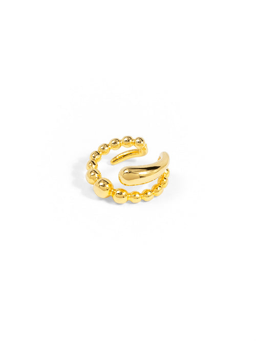 AURELLE EAR CUFF GOLD TEXTURED EVERYDAY STATEMENT JEWELRY