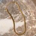 HERRINGBONE GOLD NECKLACE WATER RESISTANT