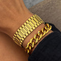 THICK GOLD WATCH BAND BRACELET WATER RESISTANT