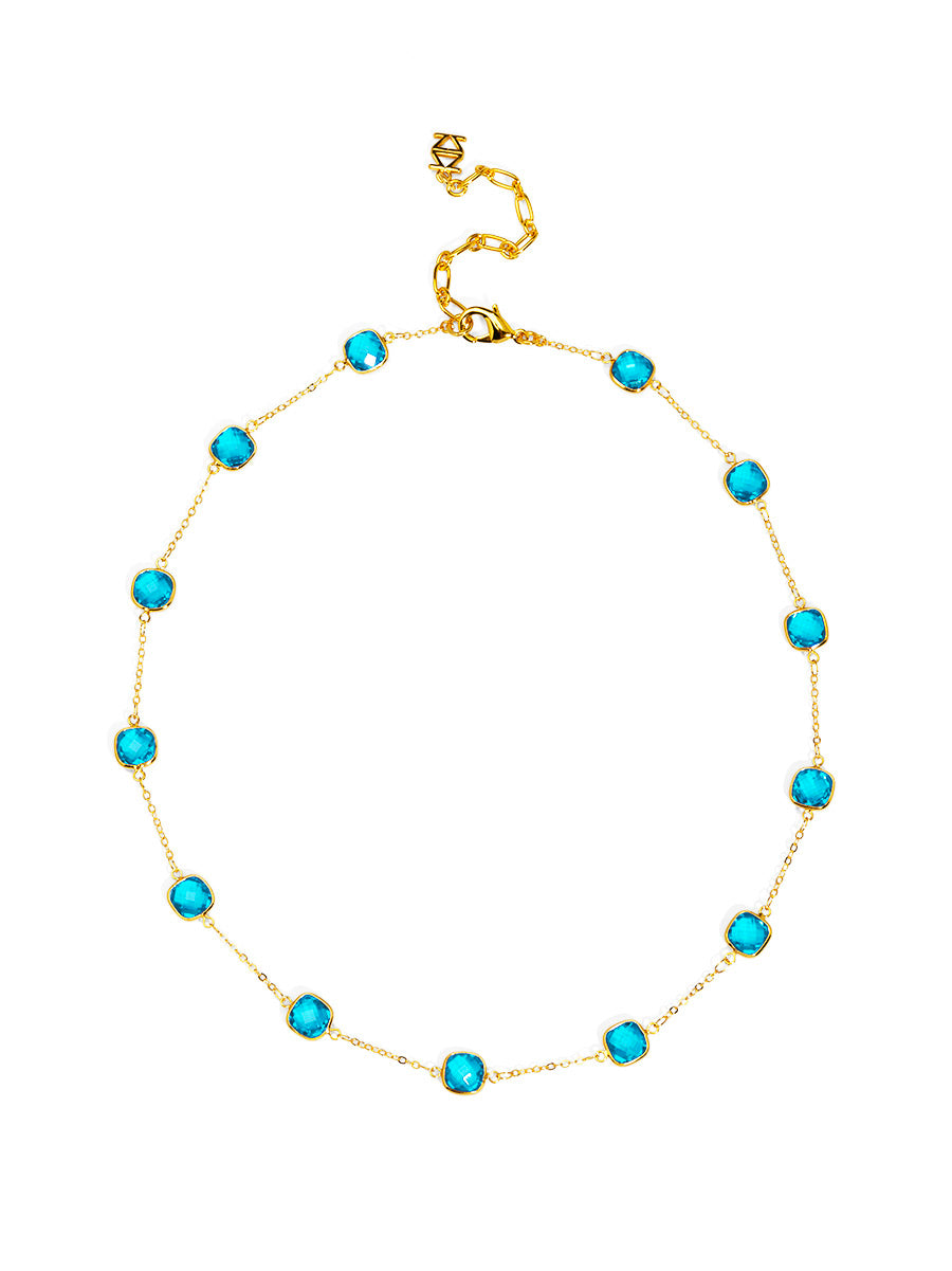 SOLARA CRYSTAL NECKLACE EVERYDAY STATEMENT JEWELRY