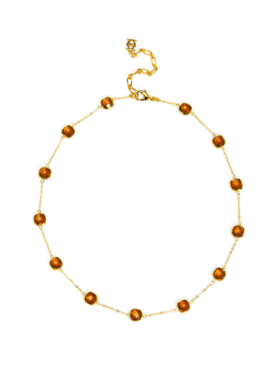 SOLARA CRYSTAL NECKLACE EVERYDAY STATEMENT JEWELRY