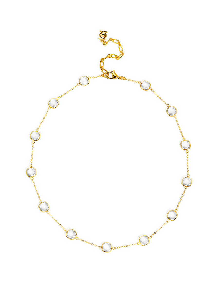 SOLARA CRYSTAL NECKLACE EVERYDAY STATEMENT JEWELRY