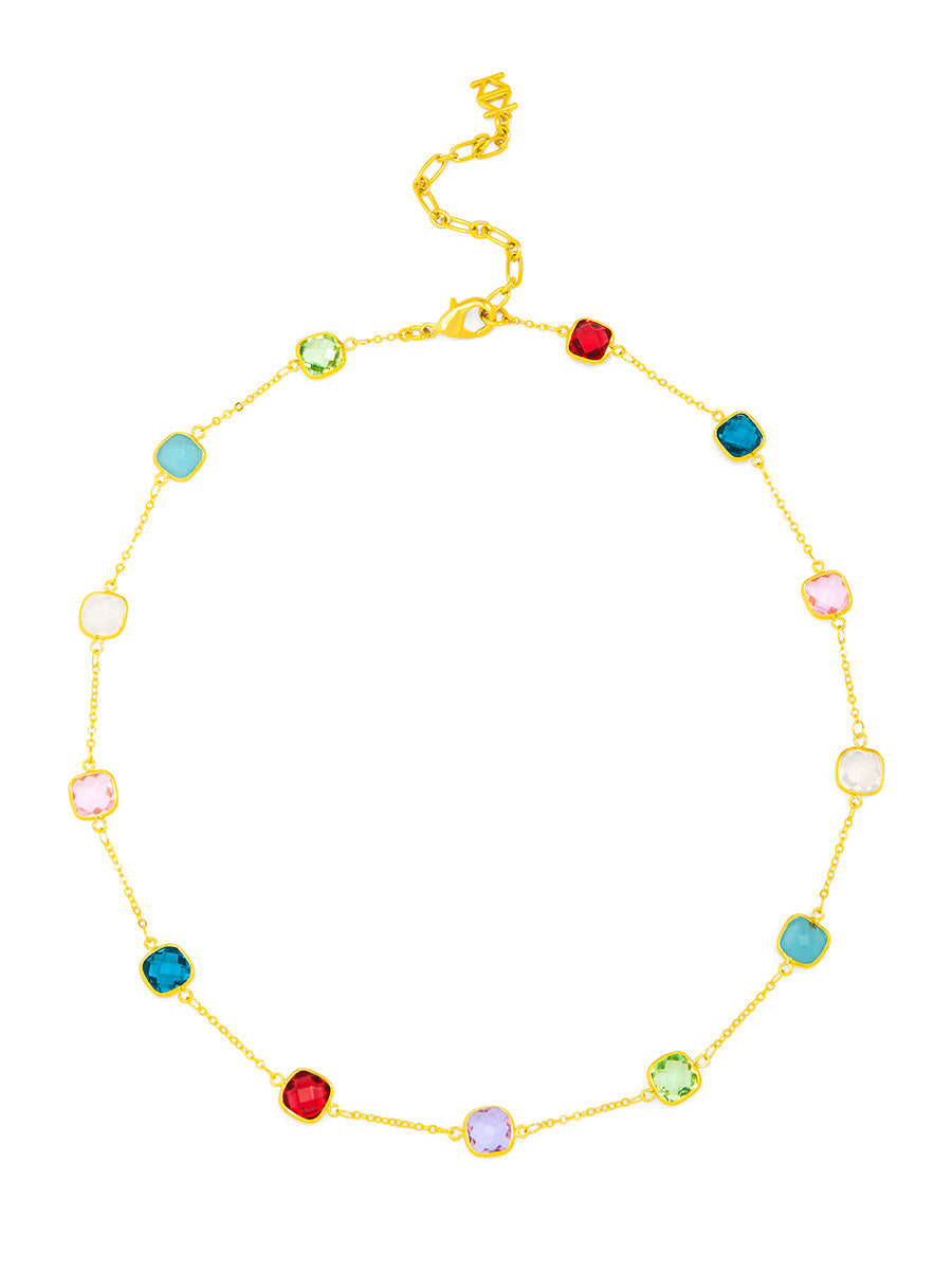 SOLARA CRYSTAL NECKLACE EVERYDAY STATEMENT JEWELRY
