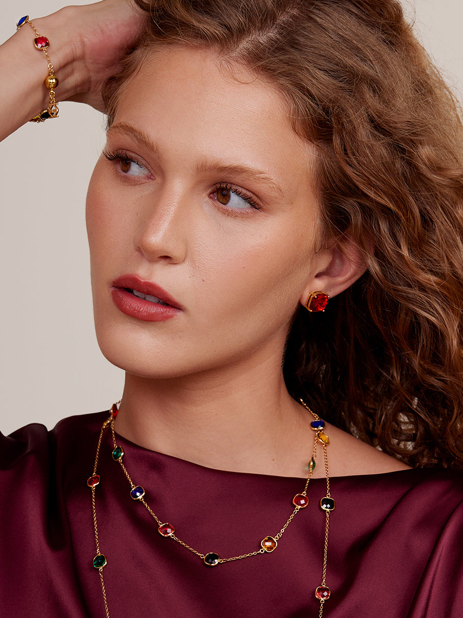 SOLARA CRYSTAL NECKLACE EVERYDAY STATEMENT JEWELRY