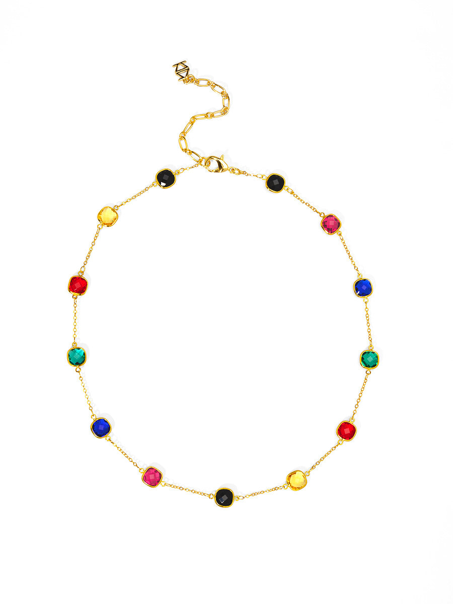 SOLARA CRYSTAL NECKLACE EVERYDAY STATEMENT JEWELRY