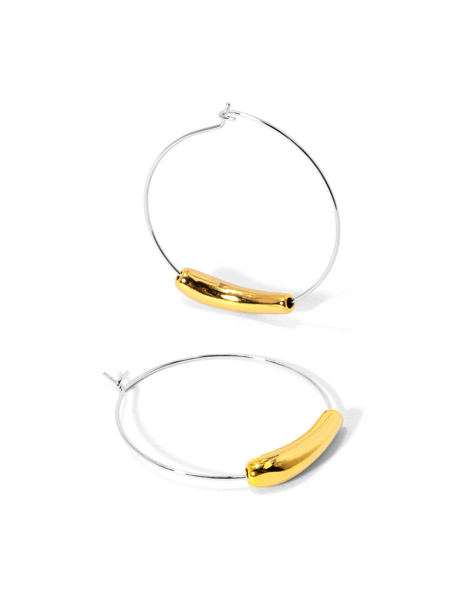 NINA SLIM BAR HOOP EARRINGS EVERYDAY STATEMENT