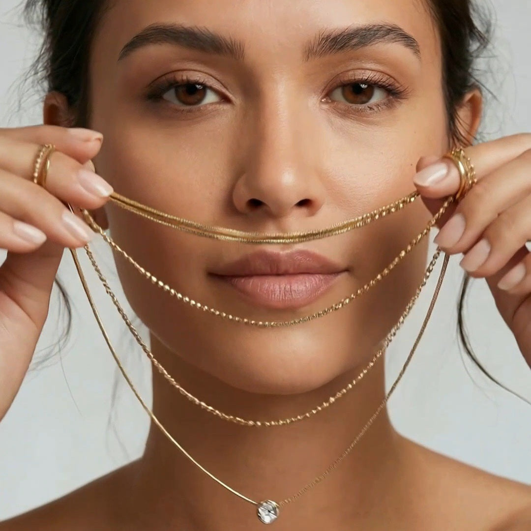 TRIPLE LAYER NECKLACE GOLD