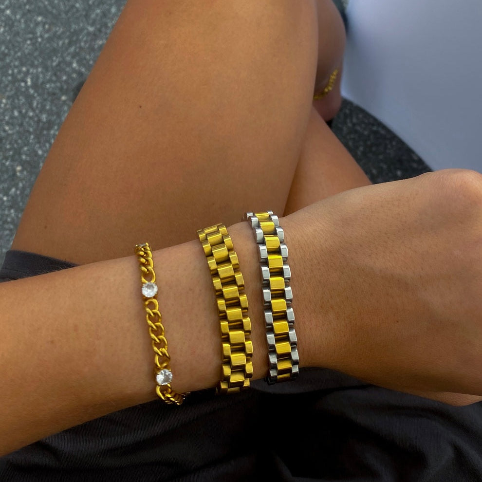 TWO TONED TIMELESS WATCH BRACELET